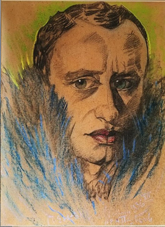 Portret Alfreda Tarskiego wykonany w roku 1936 przez Witkacego,  domena publiczna
